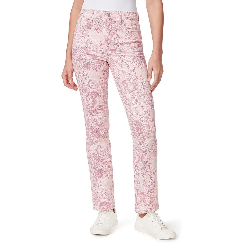 image:imageGloria Vanderbilt Womens Classic Tapered Amanda JeansRosy Pink Roman Scrolls