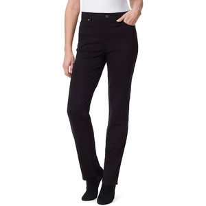 image:imageGloria Vanderbilt Womens Amanda Ponte High Rise Knit Pant PetiteFlocked Polka Dot