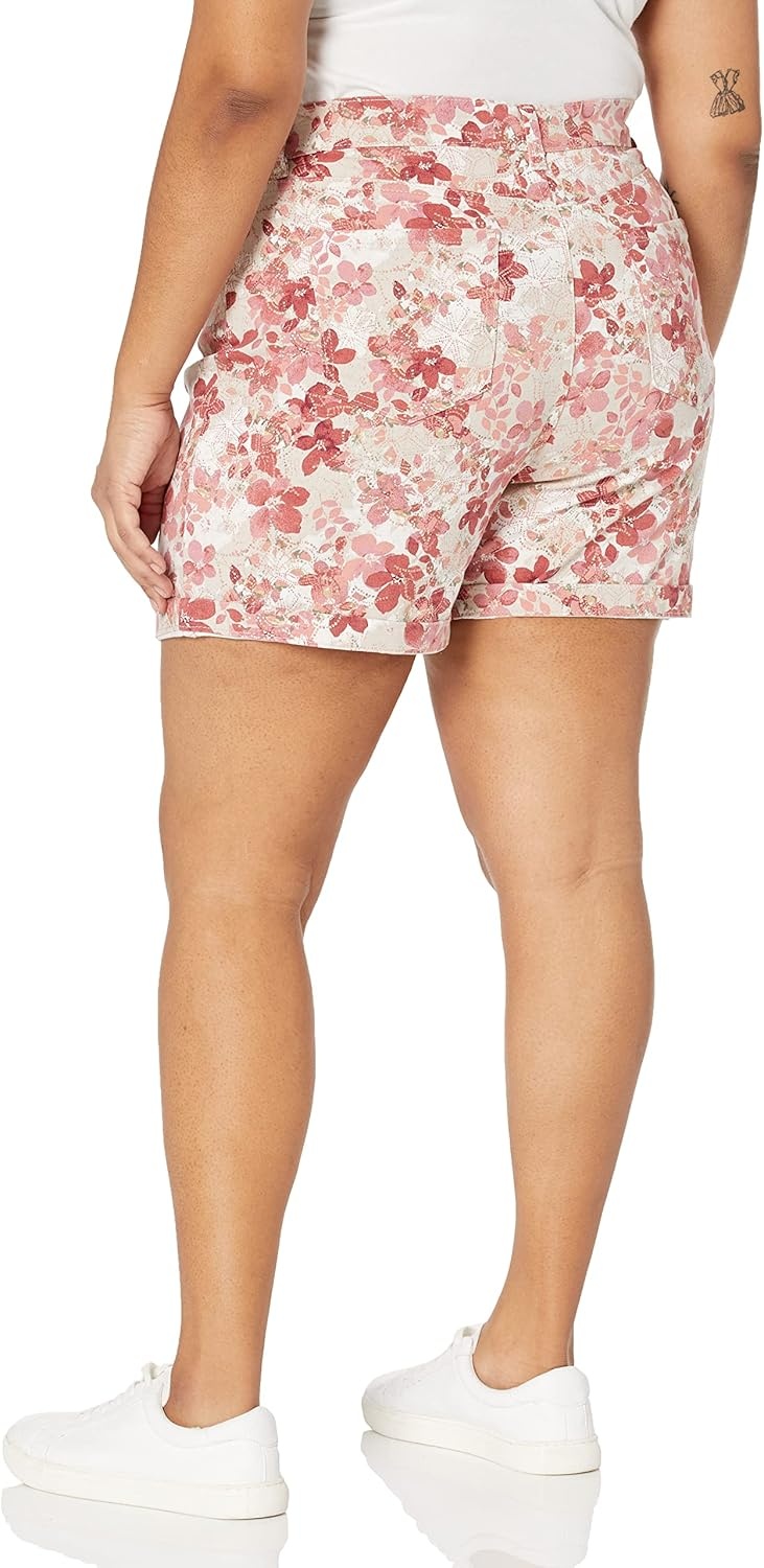 image:imageGloria Vanderbilt Womens Amanda Basic Jean Shorts StonewoodFloral Empire 10 US