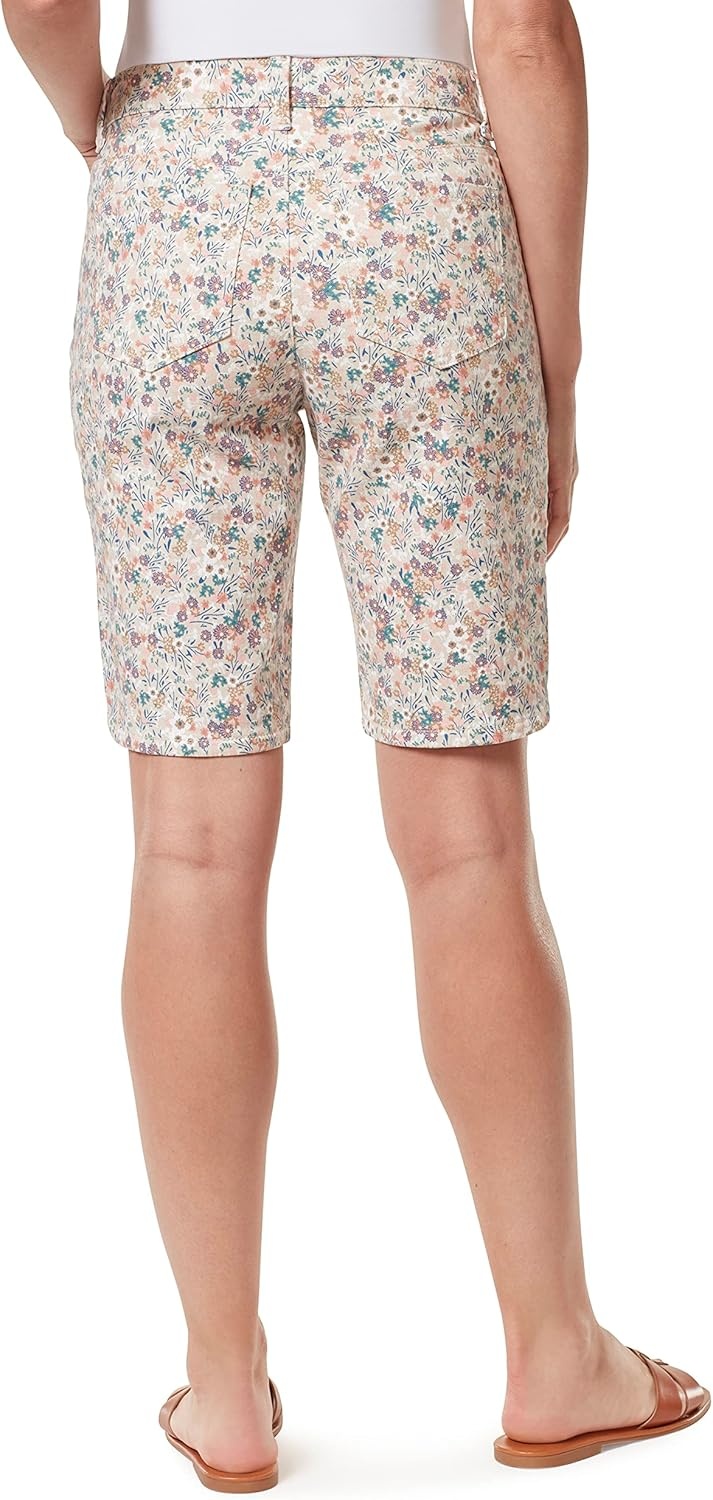 image:imageGloria Vanderbilt Womens Amanda Bermuda ShortStonewood Wild Flowers