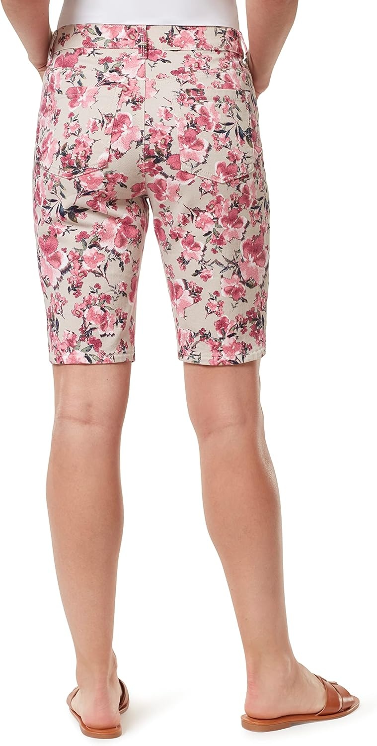 image:imageGloria Vanderbilt Womens Amanda Bermuda ShortStonewoodwindblown Floral