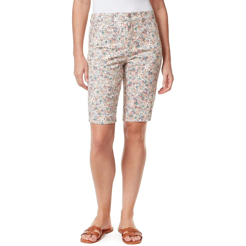 image:imageGloria Vanderbilt Womens Amanda Bermuda ShortStonewood Wild Flowers