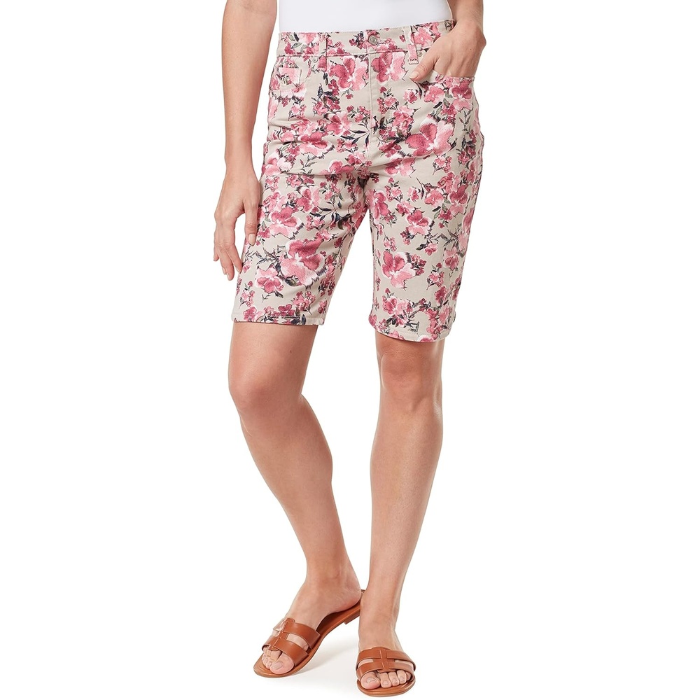 image:imageGloria Vanderbilt Womens Amanda Bermuda ShortStonewoodwindblown Floral