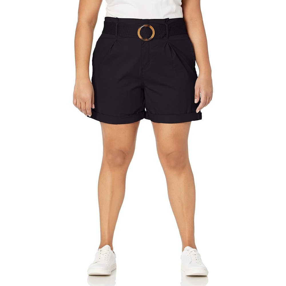 image:imageGloria Vanderbilt Womens Trapunto Self Belt Vacation Short StandardBlack