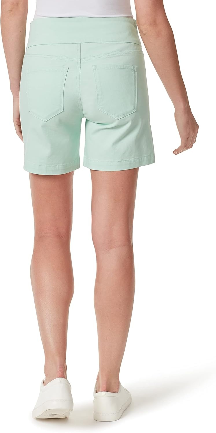 image:imageGloria Vanderbilt Womens Amanda High Rise Pull on Short StandardJade Breeze