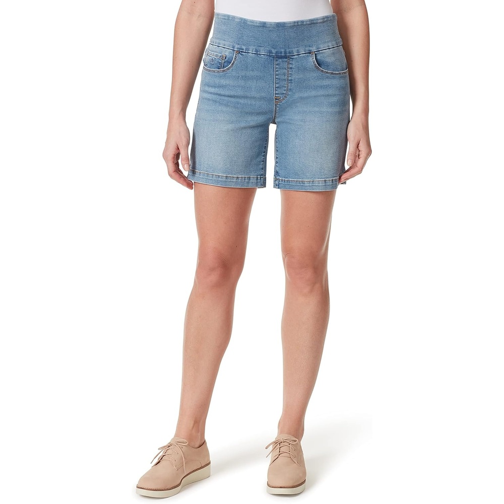 image:imageGloria Vanderbilt Womens Amanda High Rise Pull on Short StandardMadagascar