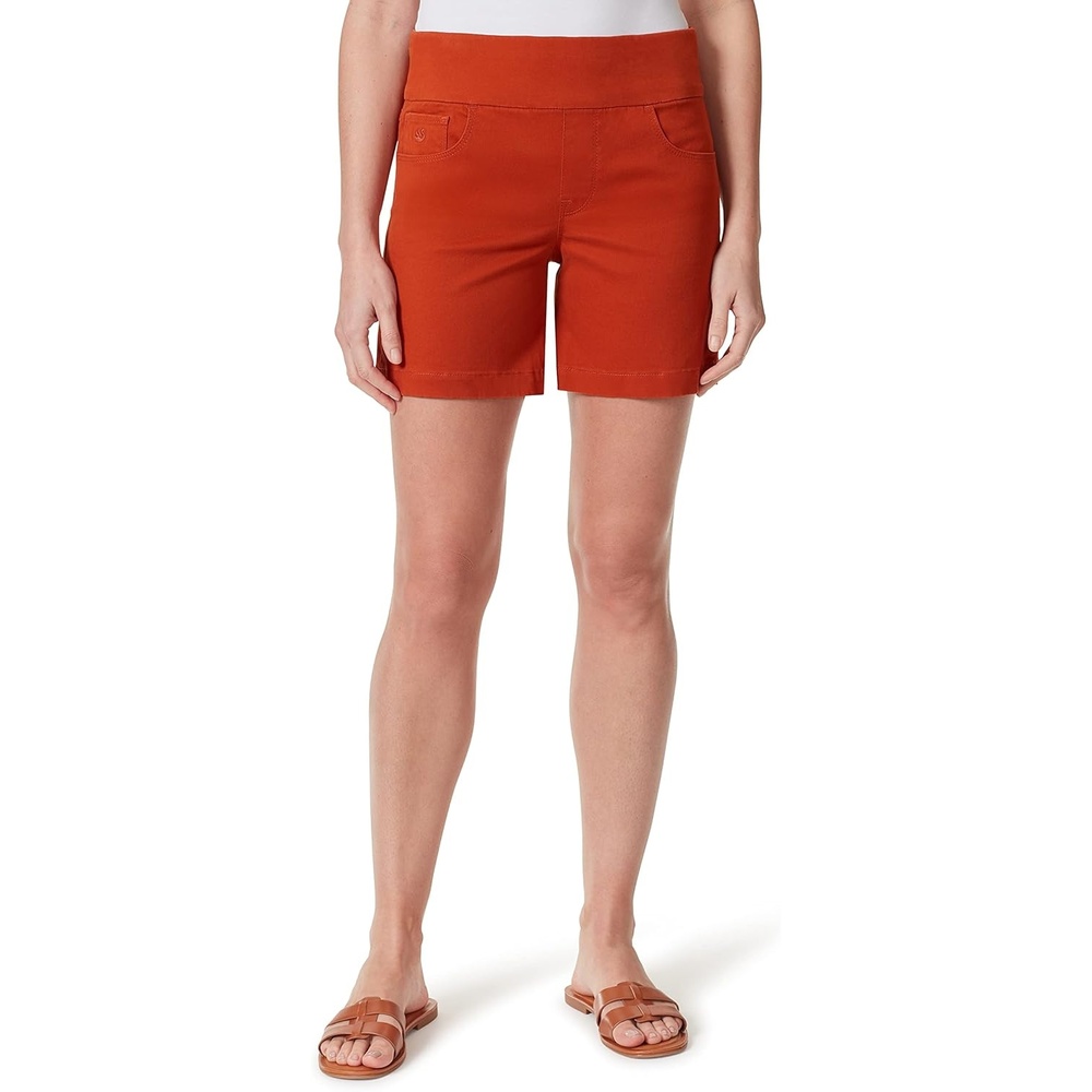 image:imageGloria Vanderbilt Womens Amanda High Rise Pull on Short StandardTerracotta