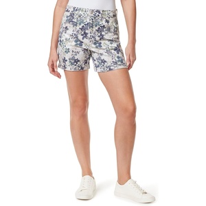 image:imageGloria Vanderbilt Womens Amanda Basic Jean Shorts Dusky DuneFloral Empire 8 US